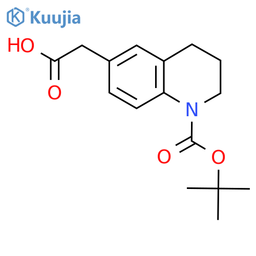 2-(1-tert-butoxycarbonyl-3,4-dihydro-2H-quinolin-6-yl)acetic acid structure