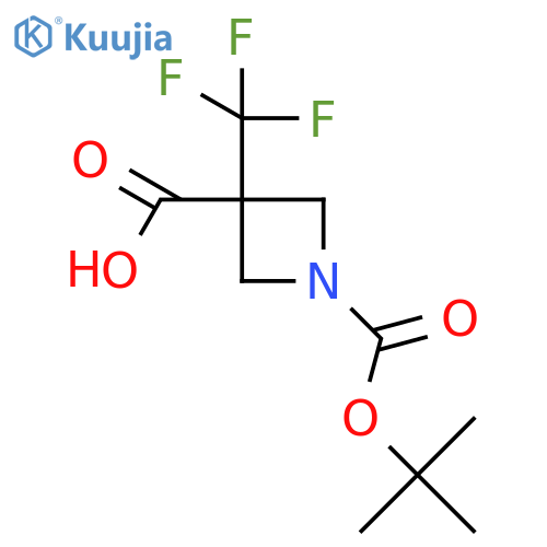 1-(tert-butoxy)carbonyl-3-(trifluoromethyl)azetidine-3-carboxylic acid structure