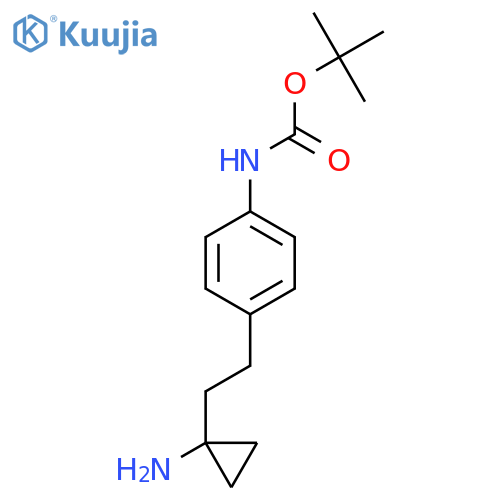 tert-butyl N-{4-[2-(1-aminocyclopropyl)ethyl]phenyl}carbamate structure