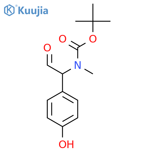 tert-butyl N-1-(4-hydroxyphenyl)-2-oxoethyl-N-methylcarbamate structure