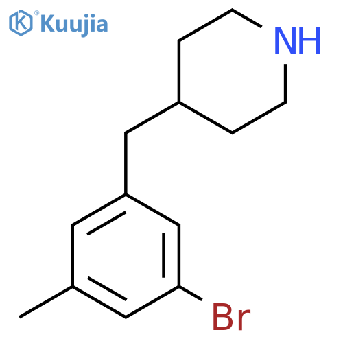 4-(3-bromo-5-methylphenyl)methylpiperidine structure