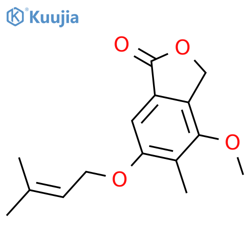 1(3H)-Isobenzofuranone,4-methoxy-5-methyl-6-[(3-methyl-2-buten-1-yl)oxy]- structure