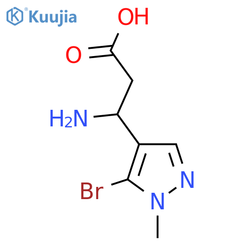 3-amino-3-(5-bromo-1-methyl-1H-pyrazol-4-yl)propanoic acid structure