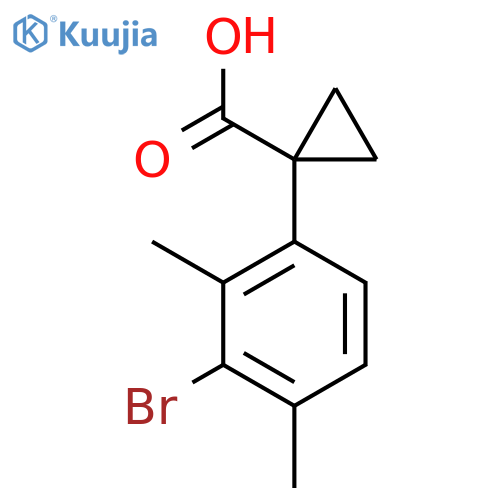 1-(3-bromo-2,4-dimethylphenyl)cyclopropane-1-carboxylic acid structure