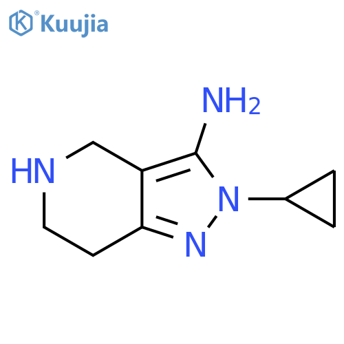2-cyclopropyl-2H,4H,5H,6H,7H-pyrazolo[4,3-c]pyridin-3-amine structure