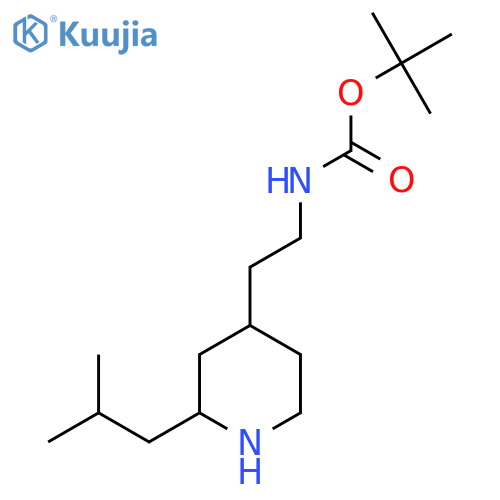 tert-butyl N-{2-2-(2-methylpropyl)piperidin-4-ylethyl}carbamate structure