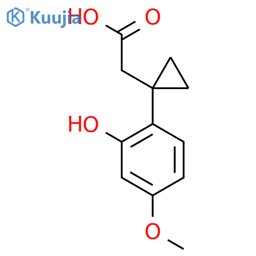 2-1-(2-hydroxy-4-methoxyphenyl)cyclopropylacetic acid structure