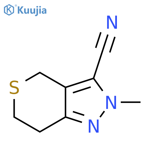 2-Methyl-2,4,6,7-tetrahydrothiopyrano[4,3-c]pyrazole-3-carbonitrile structure
