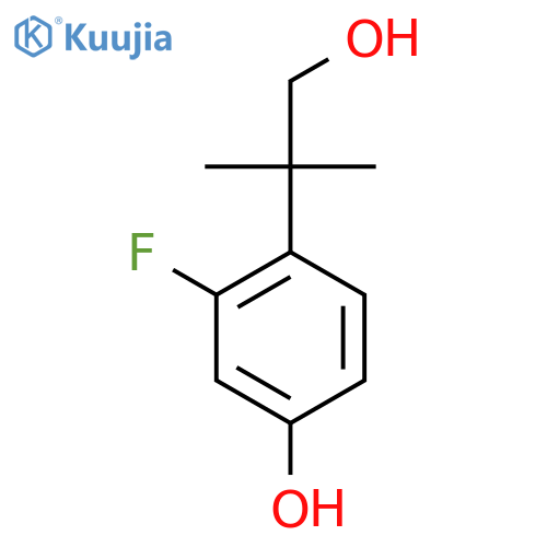 3-fluoro-4-(1-hydroxy-2-methylpropan-2-yl)phenol structure