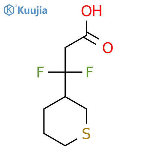 3,3-difluoro-3-(thian-3-yl)propanoic acid structure