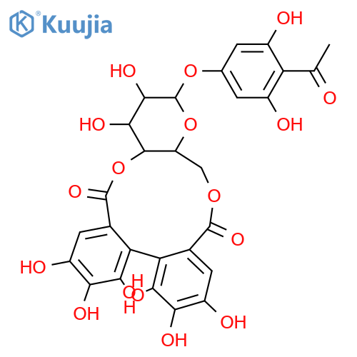2,6-dihydroxyacetophenone-4-O-[4,6-(S)-hexahydroxydiphenoyl]-β-D-glucose structure