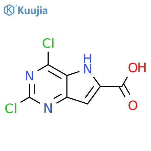 2,4-dichloro-5H-pyrrolo[3,2-d]pyrimidine-6-carboxylic acid structure