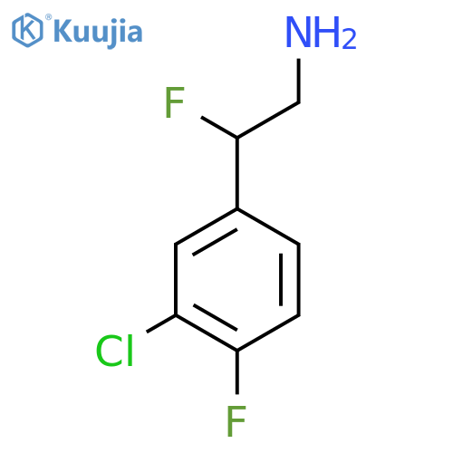 2-(3-Chloro-4-fluorophenyl)-2-fluoroethan-1-amine structure