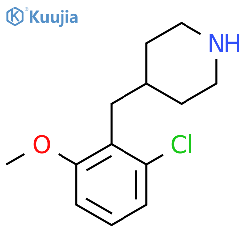 4-(2-chloro-6-methoxyphenyl)methylpiperidine structure