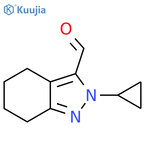 2-Cyclopropyl-4,5,6,7-tetrahydroindazole-3-carbaldehyde structure