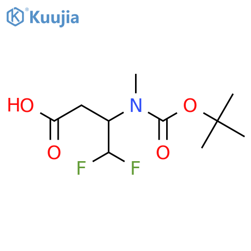 3-{(tert-butoxy)carbonyl(methyl)amino}-4,4-difluorobutanoic acid structure