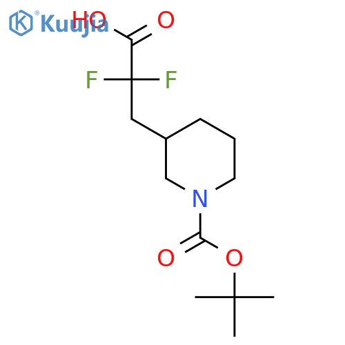 3-{1-(tert-butoxy)carbonylpiperidin-3-yl}-2,2-difluoropropanoic acid structure