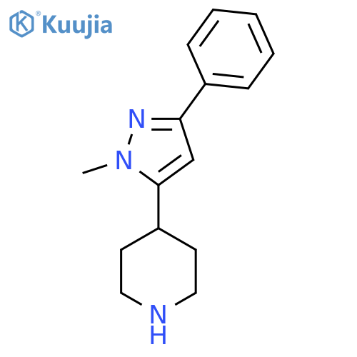 4-(1-methyl-3-phenyl-1H-pyrazol-5-yl)piperidine structure