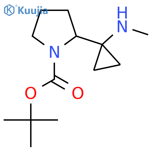 tert-butyl 2-1-(methylamino)cyclopropylpyrrolidine-1-carboxylate structure