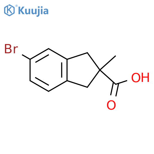 5-bromo-2-methyl-2,3-dihydro-1H-indene-2-carboxylic acid structure