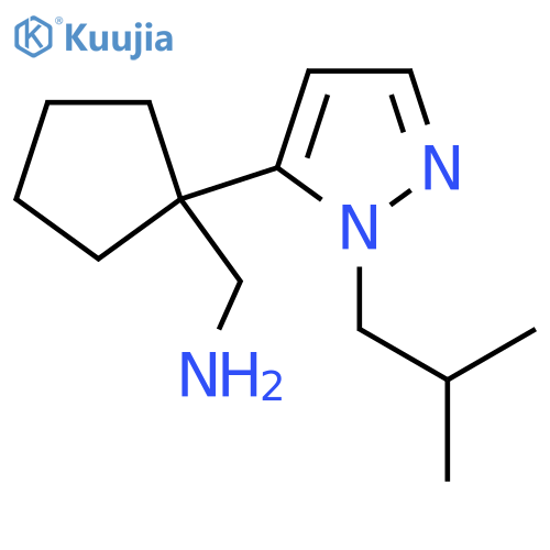{1-1-(2-methylpropyl)-1H-pyrazol-5-ylcyclopentyl}methanamine structure