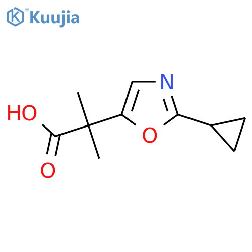 2-(2-cyclopropyl-1,3-oxazol-5-yl)-2-methylpropanoic acid structure