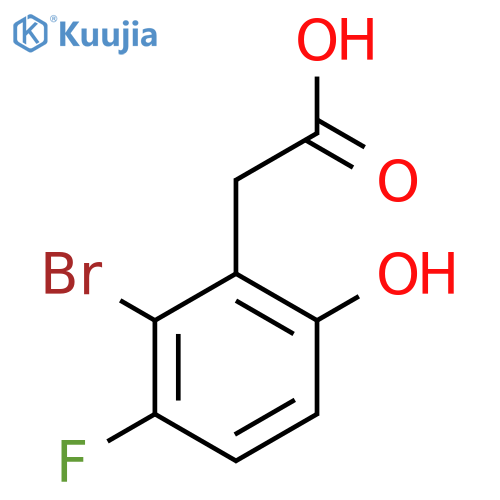 2-Bromo-3-fluoro-6-hydroxyphenylacetic acid structure