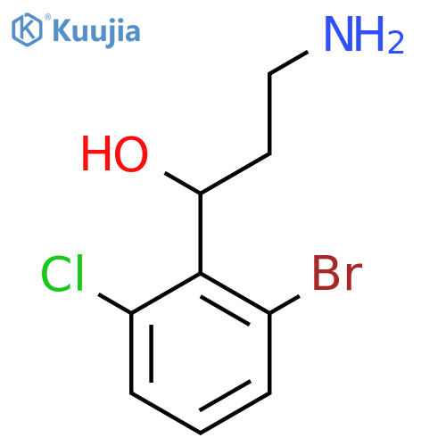 3-Amino-1-(2-bromo-6-chlorophenyl)propan-1-ol structure