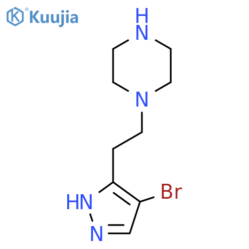 1-2-(4-bromo-1H-pyrazol-5-yl)ethylpiperazine structure