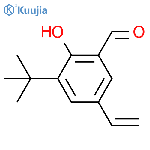 Benzaldehyde, 3-(1,1-dimethylethyl)-5-ethenyl-2-hydroxy- structure