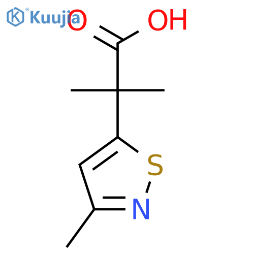 2-methyl-2-(3-methyl-1,2-thiazol-5-yl)propanoic acid structure