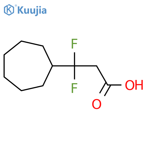3-cycloheptyl-3,3-difluoropropanoic acid structure