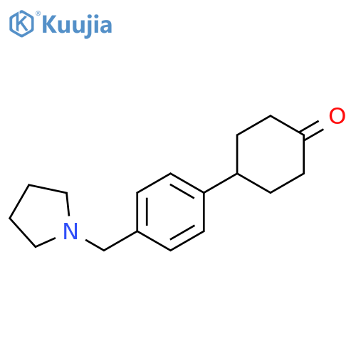 Cyclohexanone, 4-[4-(1-pyrrolidinylmethyl)phenyl]- structure