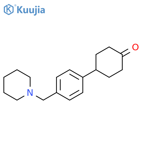 Cyclohexanone, 4-[4-(1-piperidinylmethyl)phenyl]- structure