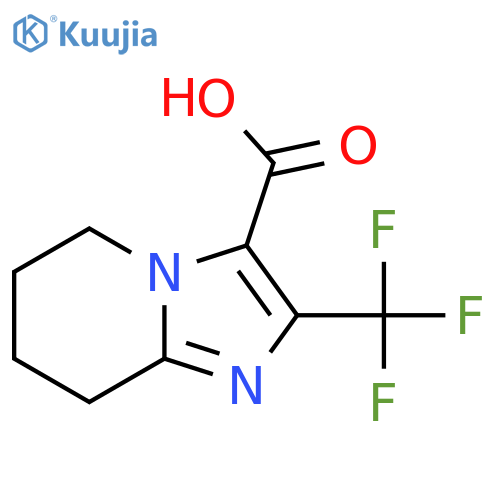 2-(trifluoromethyl)-5H,6H,7H,8H-imidazo1,2-apyridine-3-carboxylic acid structure
