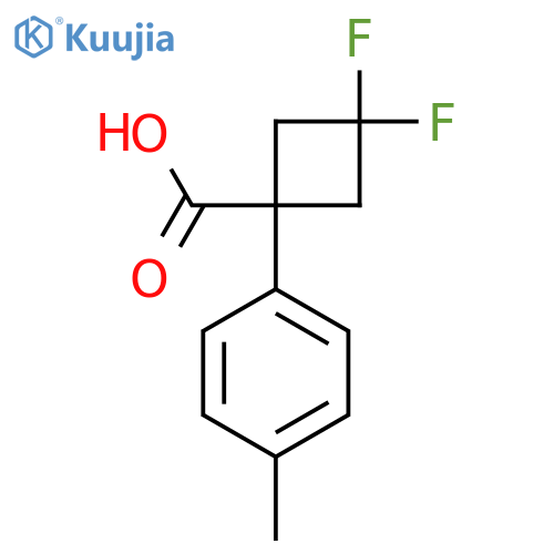 3,3-Difluoro-1-(4-methylphenyl)cyclobutane-1-carboxylic acid structure