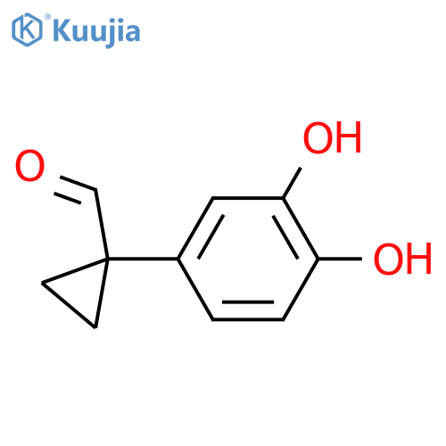1-(3,4-dihydroxyphenyl)cyclopropane-1-carbaldehyde structure