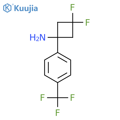 3,3-difluoro-1-4-(trifluoromethyl)phenylcyclobutan-1-amine structure