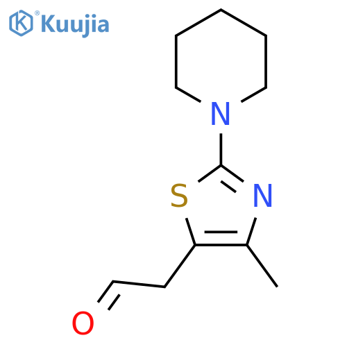 2-4-methyl-2-(piperidin-1-yl)-1,3-thiazol-5-ylacetaldehyde structure