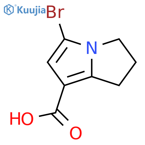 5-bromo-2,3-dihydro-1H-pyrrolizine-7-carboxylic acid structure