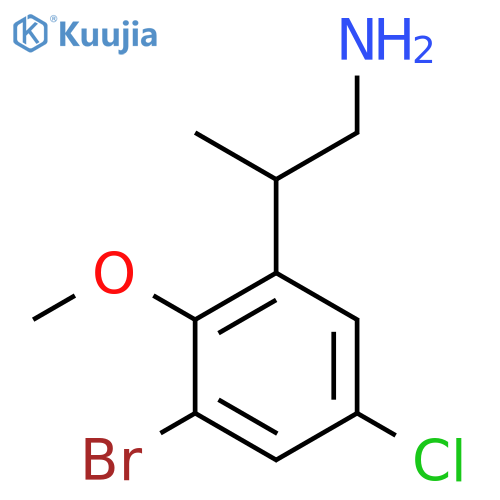 2-(3-bromo-5-chloro-2-methoxyphenyl)propan-1-amine structure