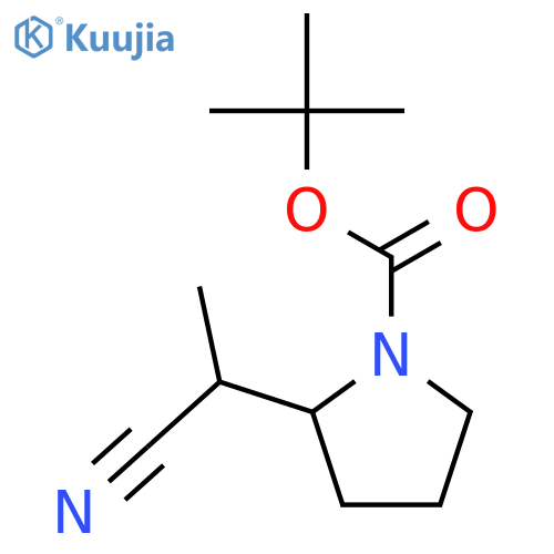 tert-Butyl 2-(1-cyanoethyl)pyrrolidine-1-carboxylate structure