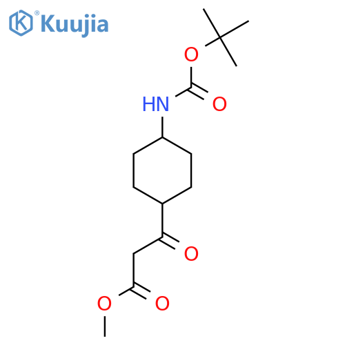 methyl 3-(4-{(tert-butoxy)carbonylamino}cyclohexyl)-3-oxopropanoate structure