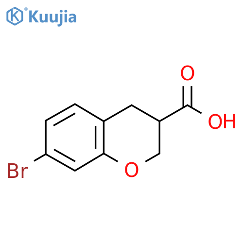 7-bromo-3,4-dihydro-2H-1-benzopyran-3-carboxylic acid structure