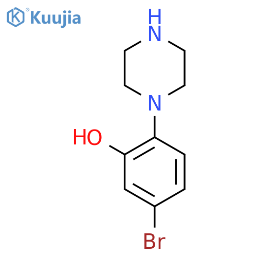 5-bromo-2-(piperazin-1-yl)phenol structure