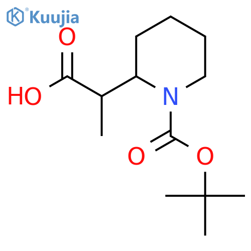 2-{1-(tert-butoxy)carbonylpiperidin-2-yl}propanoic acid structure
