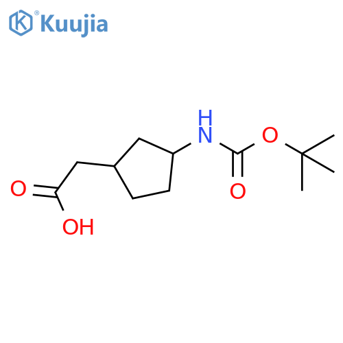 2-(3-{(tert-butoxy)carbonylamino}cyclopentyl)acetic acid structure