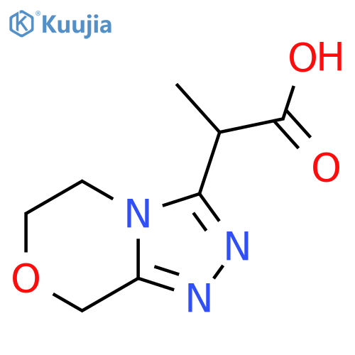 2-{5H,6H,8H-1,2,4triazolo3,4-c1,4oxazin-3-yl}propanoic acid structure