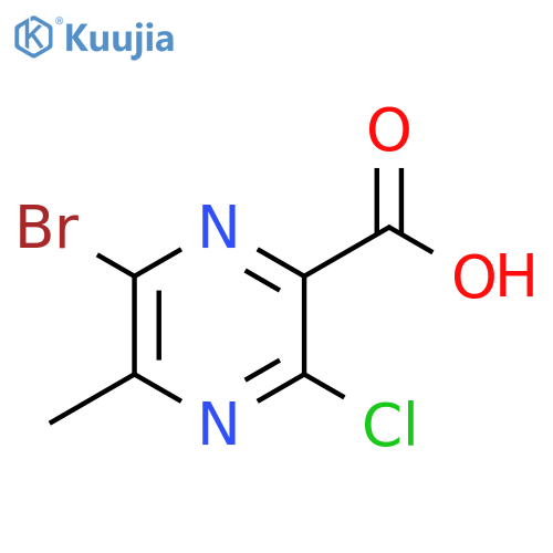 6-bromo-3-chloro-5-methyl-pyrazine-2-carboxylic acid structure