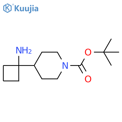 tert-butyl 4-(1-aminocyclobutyl)piperidine-1-carboxylate structure
